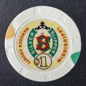 Authentic Silver Slipper $1 Casino Poker Chip